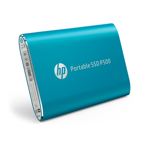 Disco duro externo sólido HP P500, 250GB, USB 3.1 Tipo-C, Azul, Lect. 370mb/s, Escr. 200 mb/s