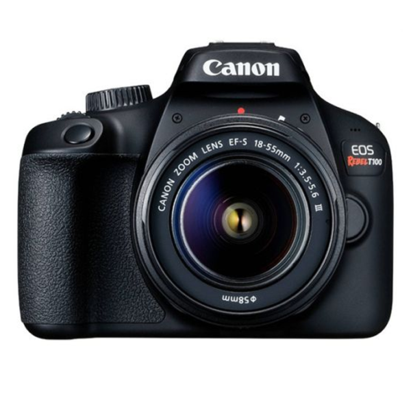 CAMARA CANON EOS REBEL T100 EF-S 18-55MM DC III + EF 50MM F/1.8 STM