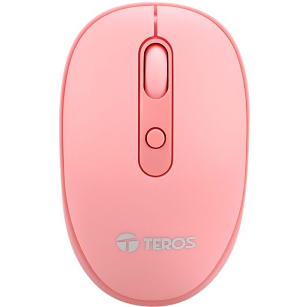 Mouse óptico inalámbrico Teros TE5075R, color Rosado, 1600 dpi, receptor USB