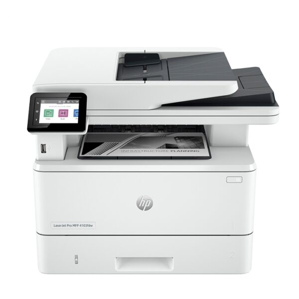 Impresora Monocromatica HP LaserJet Pro MFP 4103fdw, Imprime/Copia/Escanea/Fax/USB 2.0, 43x63.4x32.5