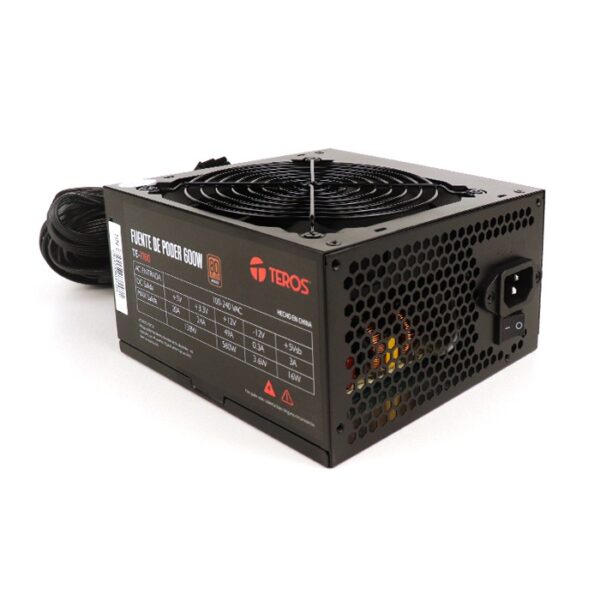 Fuente de alimentación CERTIFICADA Teros TE7160, ATX, 600W, 80 Plus Bronze, 100V - 240VAC