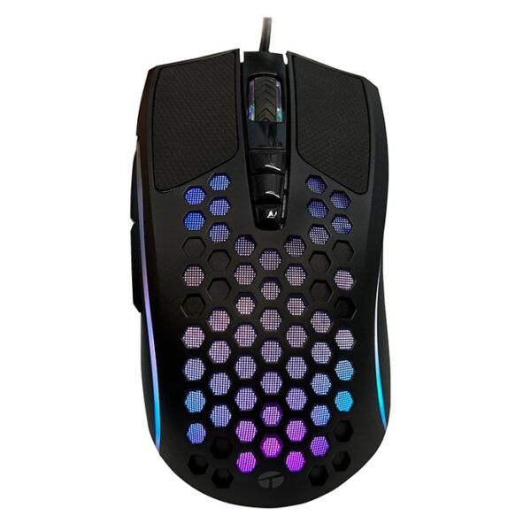 Mouse gamer TE-1210G, Diseño agujeros, hasta 6400 DPI, 6666FPS, 1000Hz, RGB