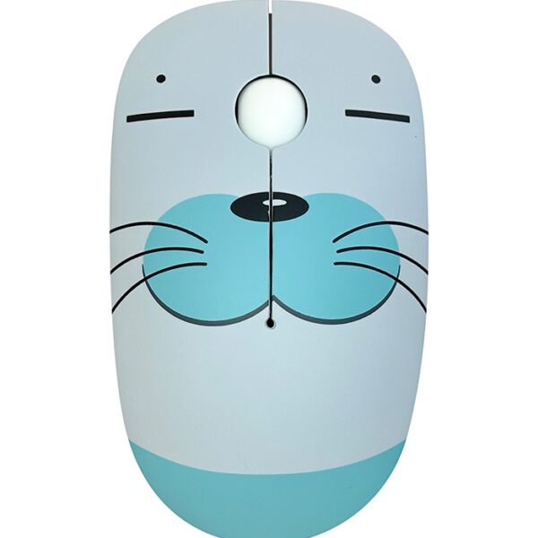 Mouse óptico inalámbrico Teros TE-1214S, color blanco y celeste, 1000 dpi, receptor USB