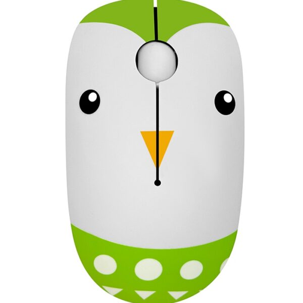 Mouse óptico inalámbrico Teros TE-1215S, color blanco y verde, 1000 dpi, receptor USB