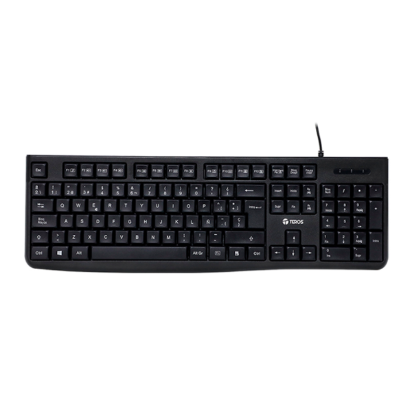 Teclado multimedia Teros, TE-4067S,USB 2.0, Negro