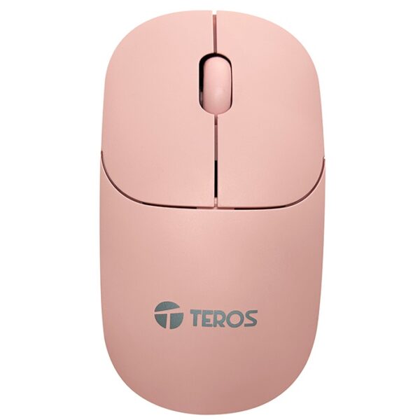 Mouse óptico inalámbrico Teros TE1218S, color Rosado, 1000 dpi, receptor USB