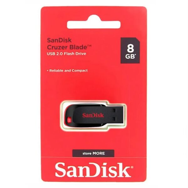 Memoria Flash USB SanDisk Cruzer Blade, 8GB, USB2.0, presentación en colgador